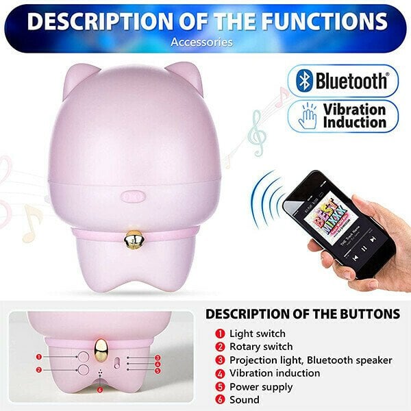 Creative Cute Pet Bluetooth Audio Projection Lamp
