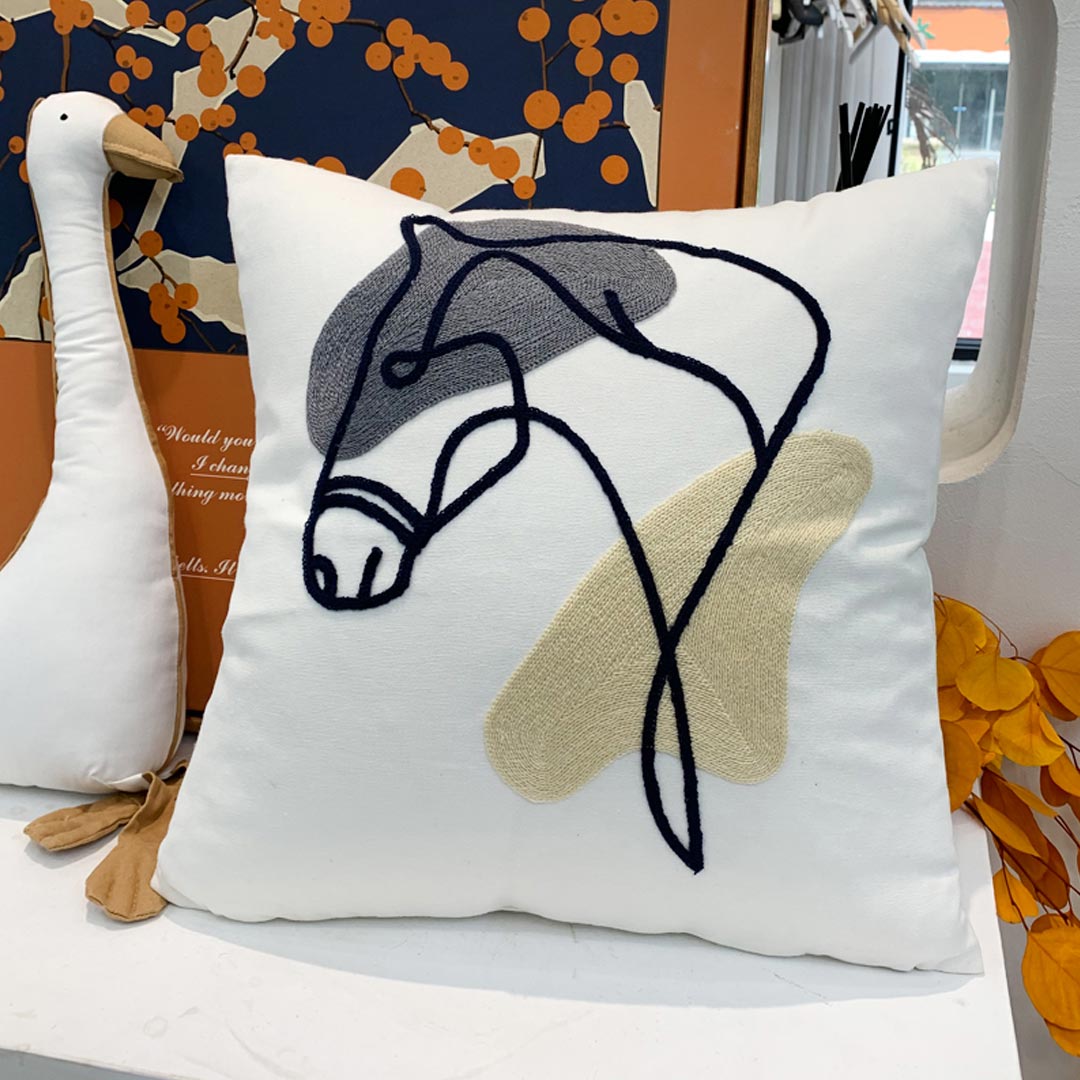 Abstract Embroidery Cushion Covers