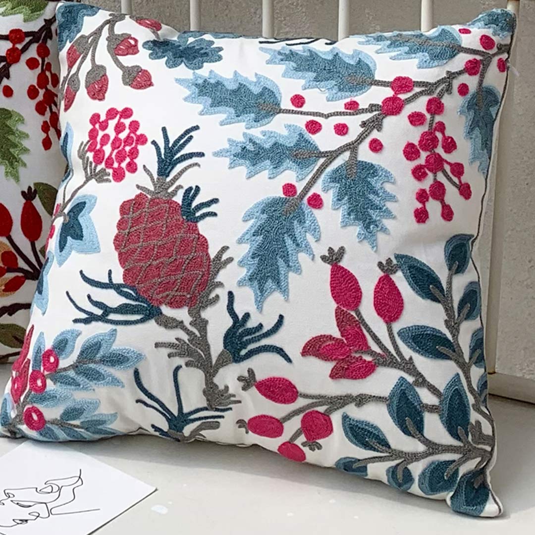 Embroidery Flower/Bird Cushion Covers