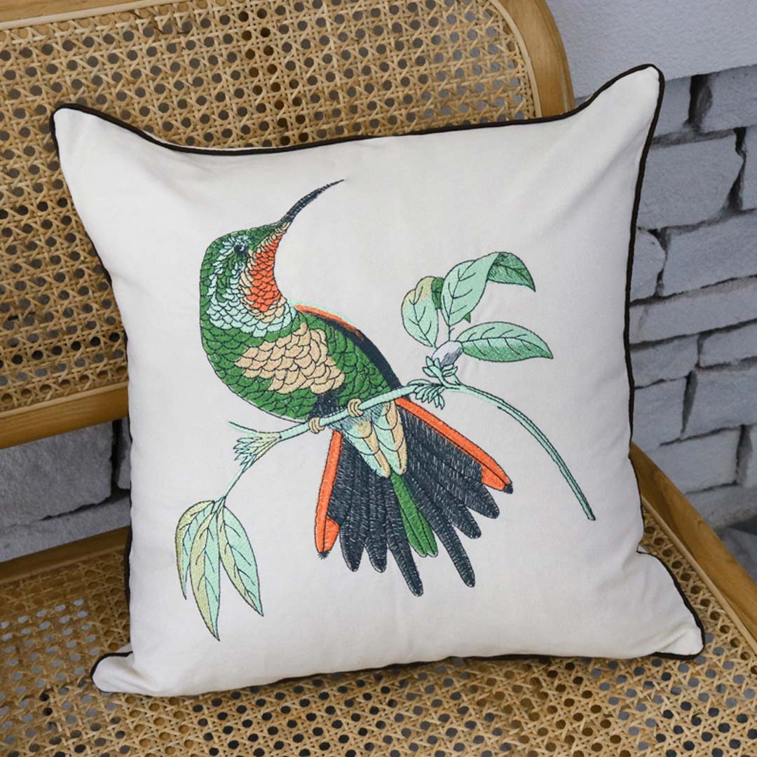 Embroidery Flower/Bird Cushion Covers