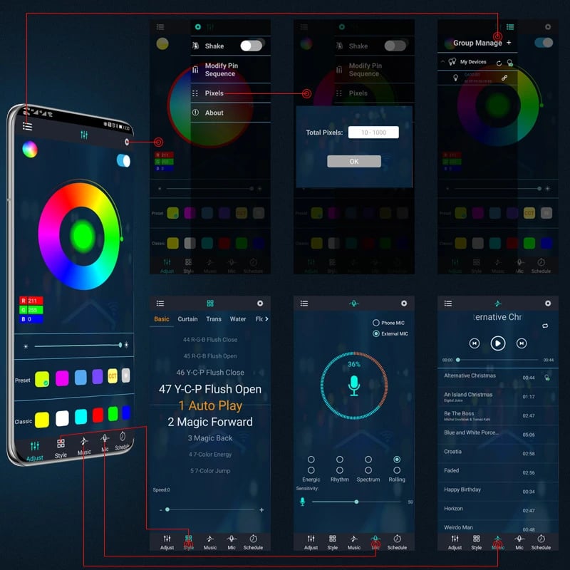 🔥🔥 2023 Car Chassis Flexible RGB Waterproof LED Strip Lights