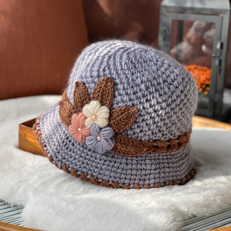 🎄Women's Flowers Knitted Woolen Hat