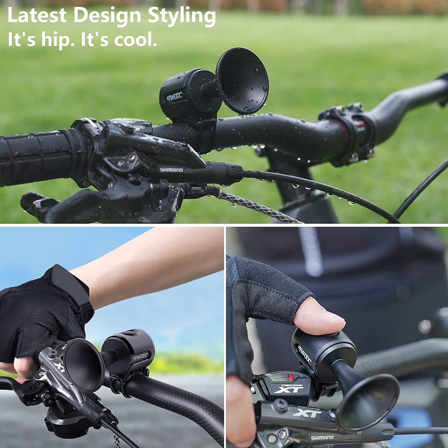 Electric Bike Horn 120DB Electronic Bicycle Bell with Easy Install, IPX4 Waterproof