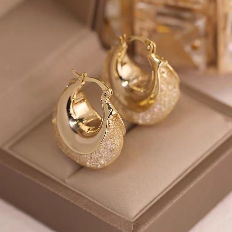 ๐๐-MESH HOOP EARRINGS