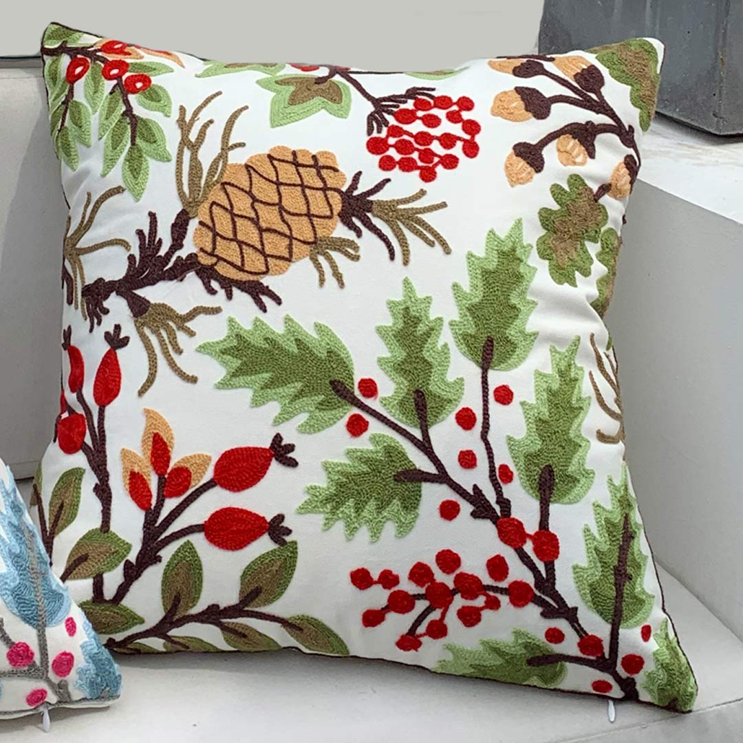 Embroidery Flower/Bird Cushion Covers