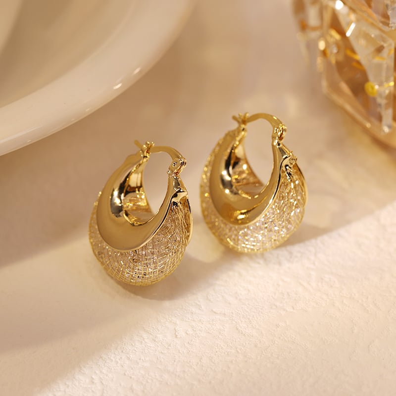 ๐๐-MESH HOOP EARRINGS