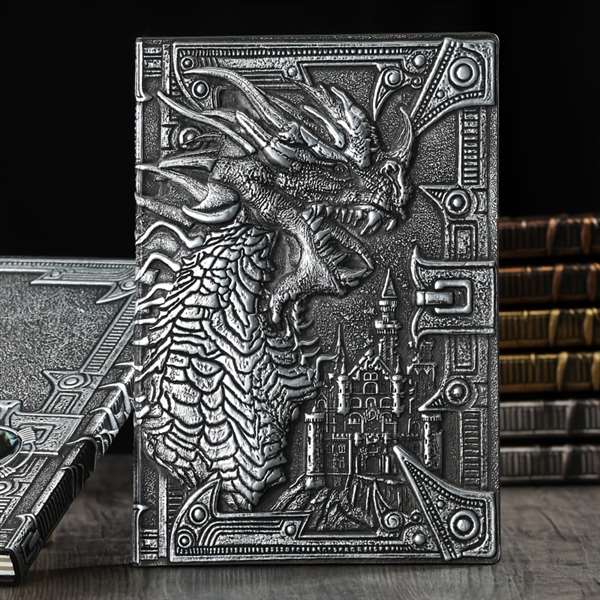 Dragon Retro Relief Leather Notebook