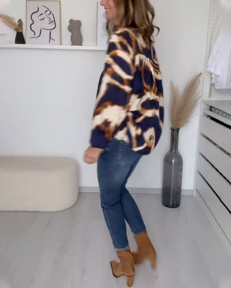 🌷V-neck Printed Casual Top