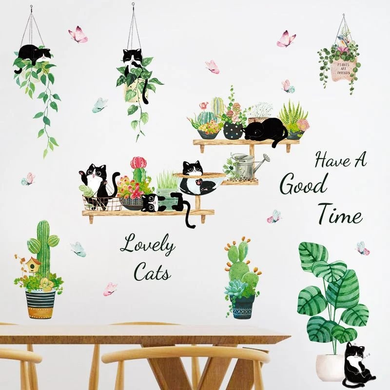 3D Green Plant Wall Sticker