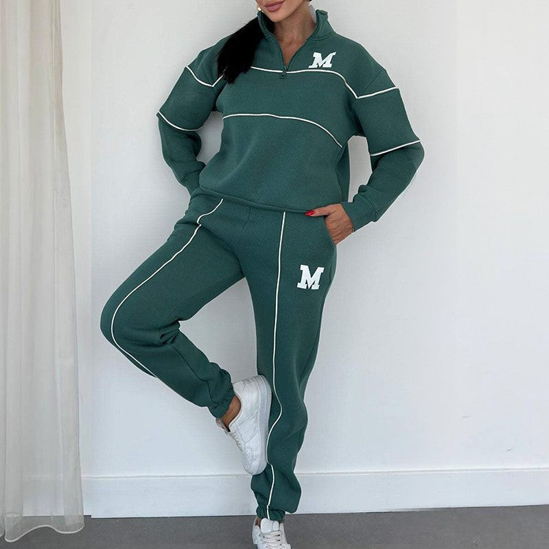 🔥Women's Casual Letter M Long Sleeve Two Piece Set