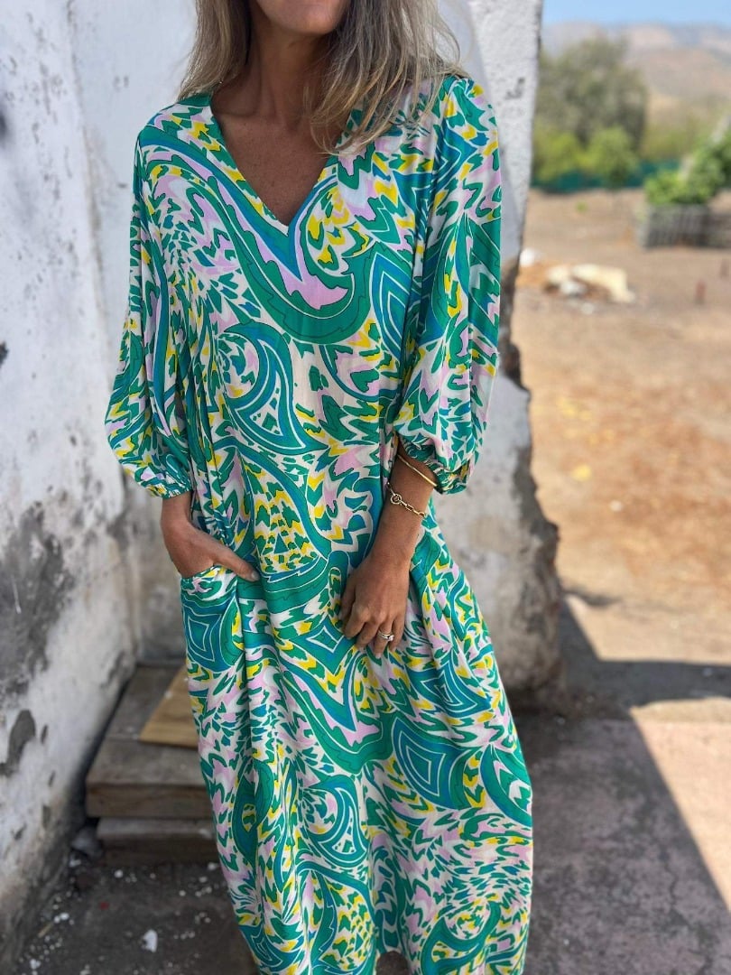 🌸[S-3XL]Spring/Summer V-Print Dress