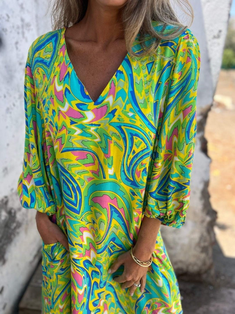 🌸[S-3XL]Spring/Summer V-Print Dress