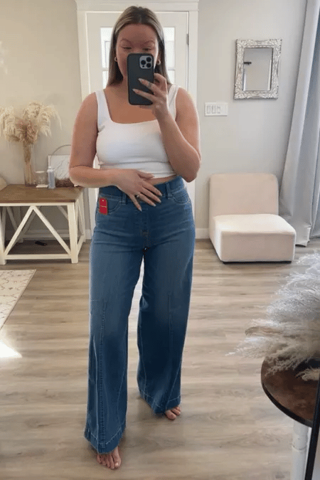 🔥Seamed Front Wide Leg Jeans