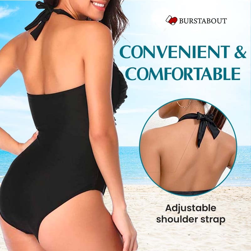 🔥🔥Tummy Control Halter One Piece Slimming Swimwear