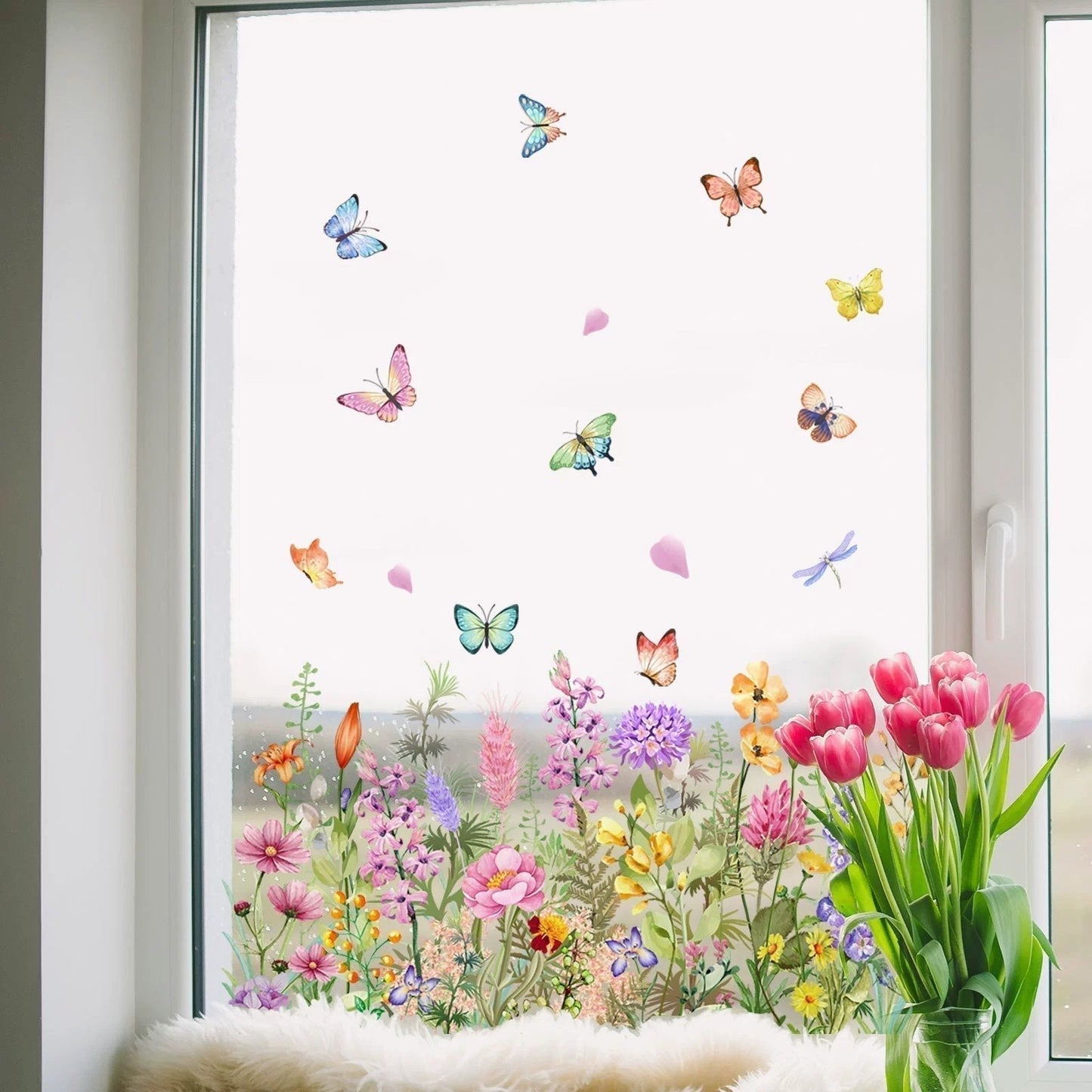 💐💞Colorful Floral Bouquet Window Sticker