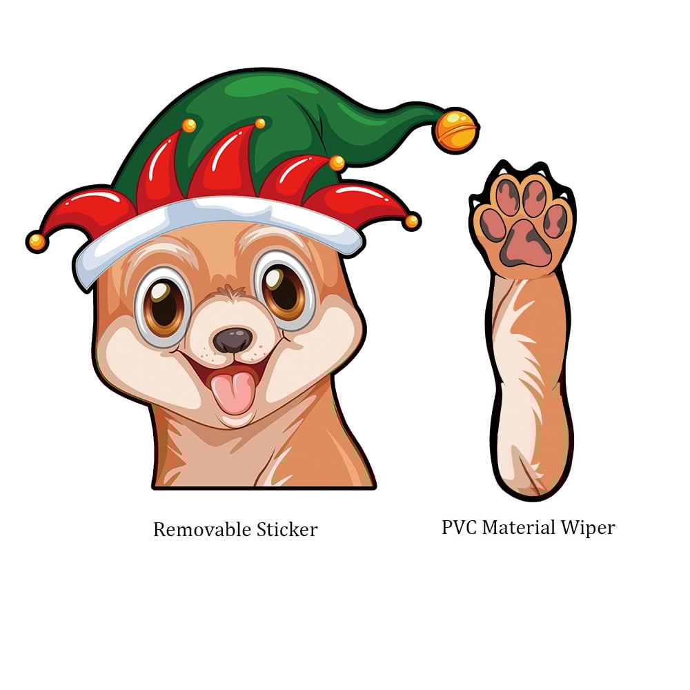 Dogs Waving Car Sticker Wiper