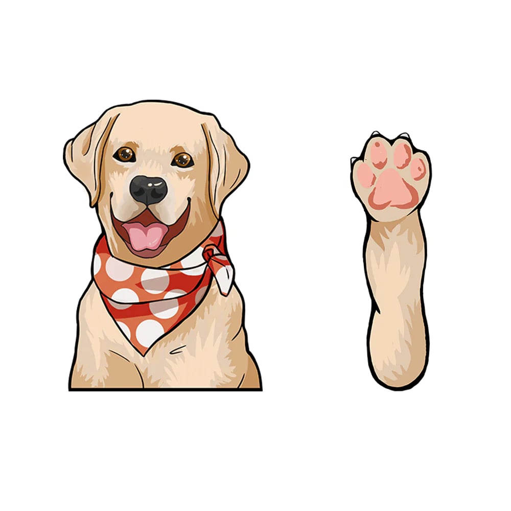 Dogs Waving Car Sticker Wiper