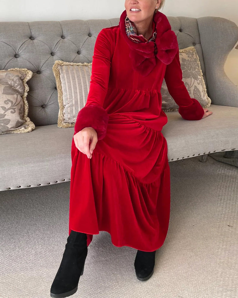 🔥V-neck patchwork dress