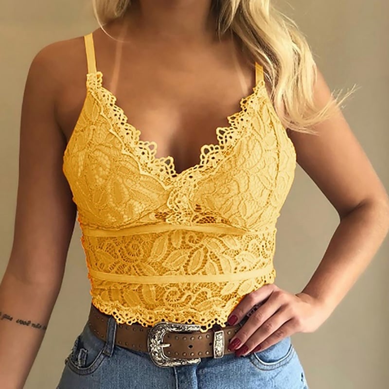 🔥Women's Sexy Lace V Neck Slim Push Up Tank Bodysuit