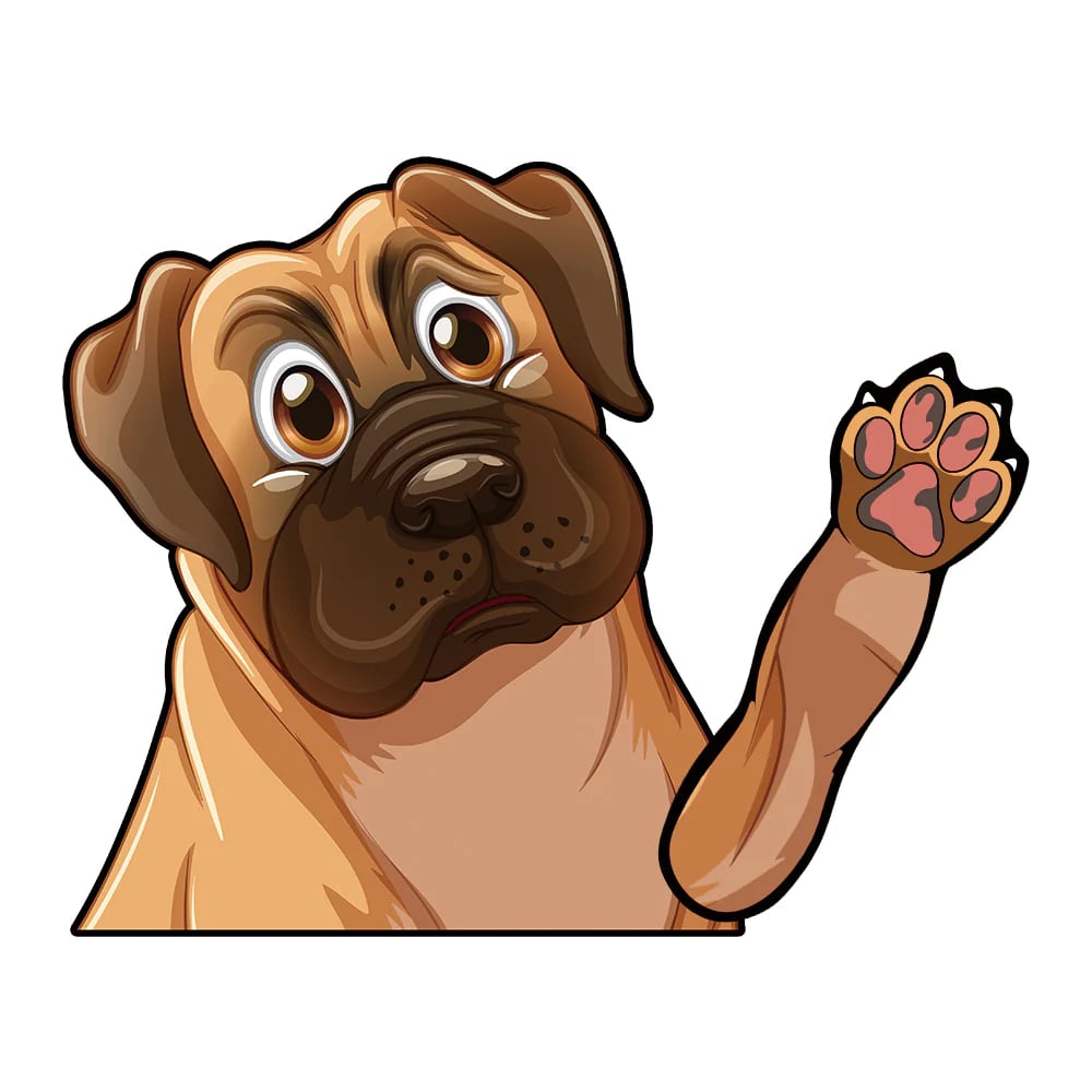 Dogs Waving Car Sticker Wiper