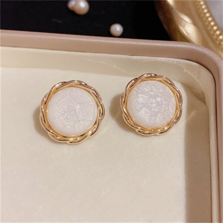 Colorful Textured Circle Earrings