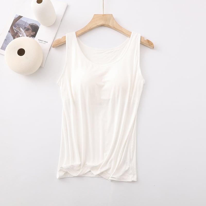 🎁Women's Classic Solid Colour Built-in Bra Tank Top🎉