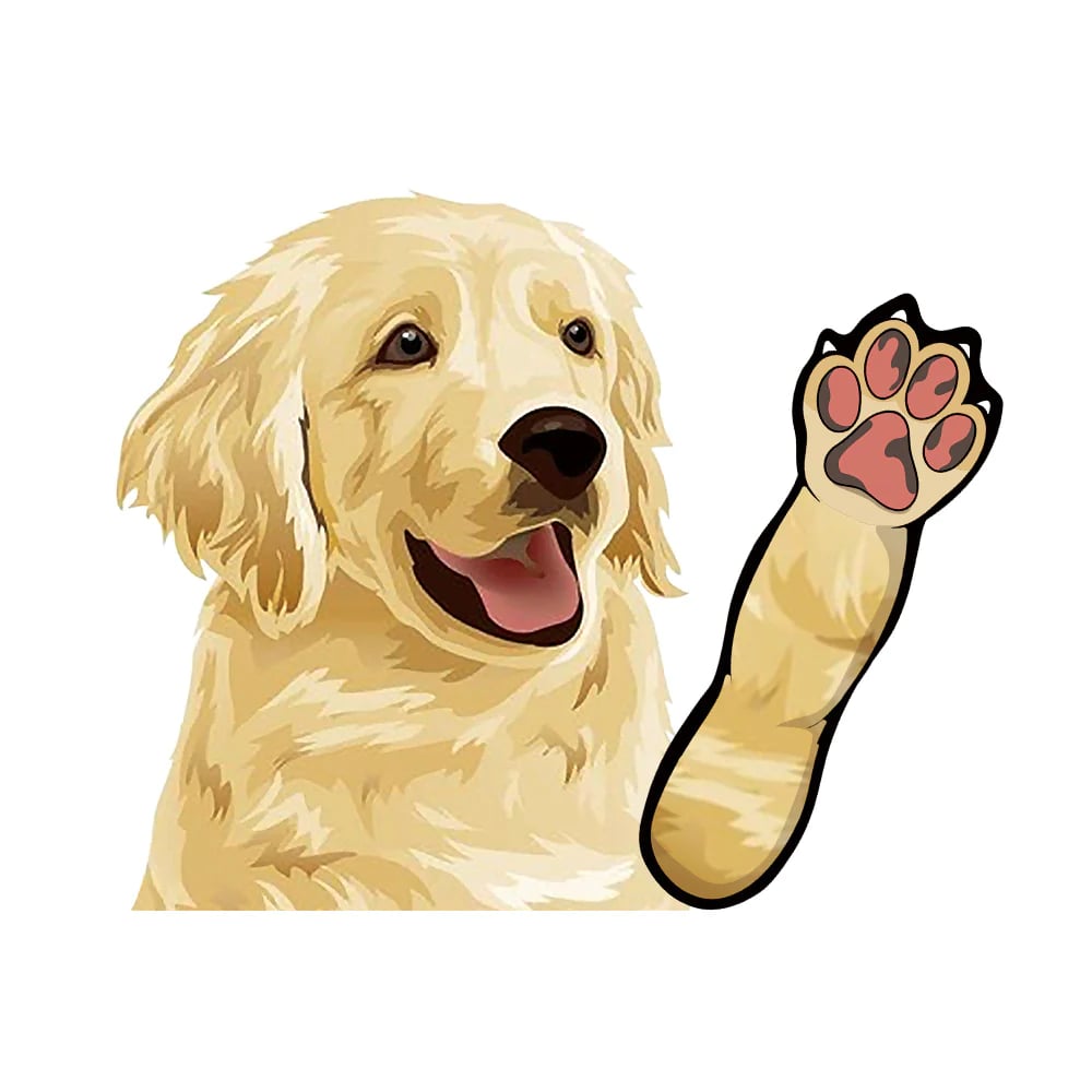Dogs Waving Car Sticker Wiper