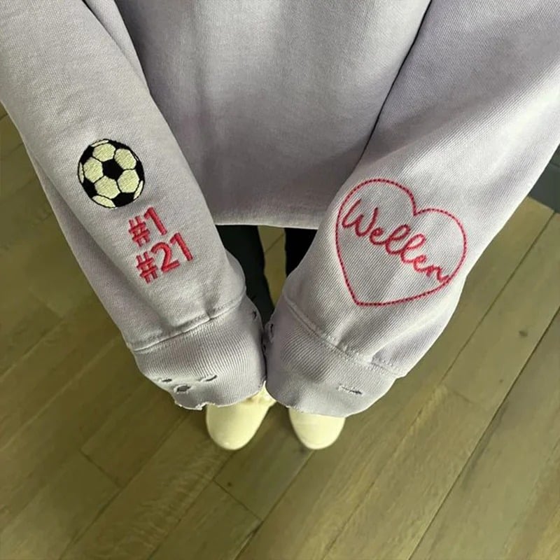 🌈Vintage Custom Embroidered Hand Distressed Crew Neck Sweatshirt👚