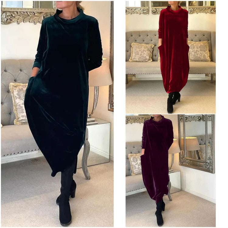 🍂Round neck slimming long dress