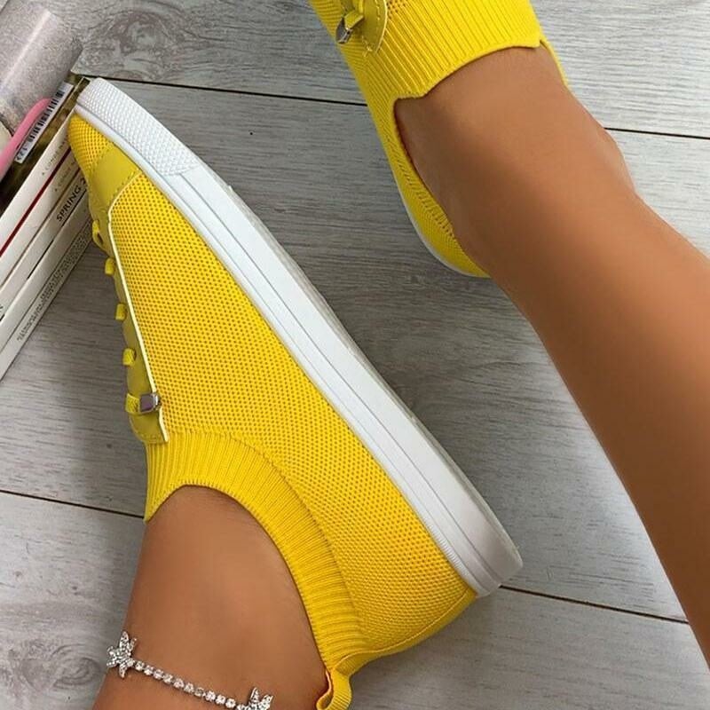 Casual Flat Heel Lace-up Canvas Sneakers