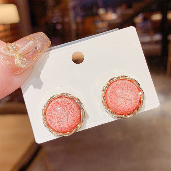 Colorful Textured Circle Earrings