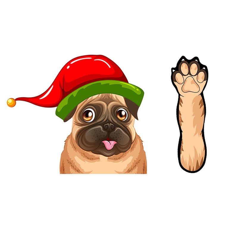 Dogs Waving Car Sticker Wiper