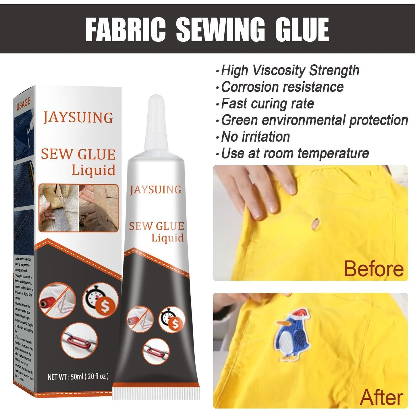 CLOTH REPAIR SEW GLUE