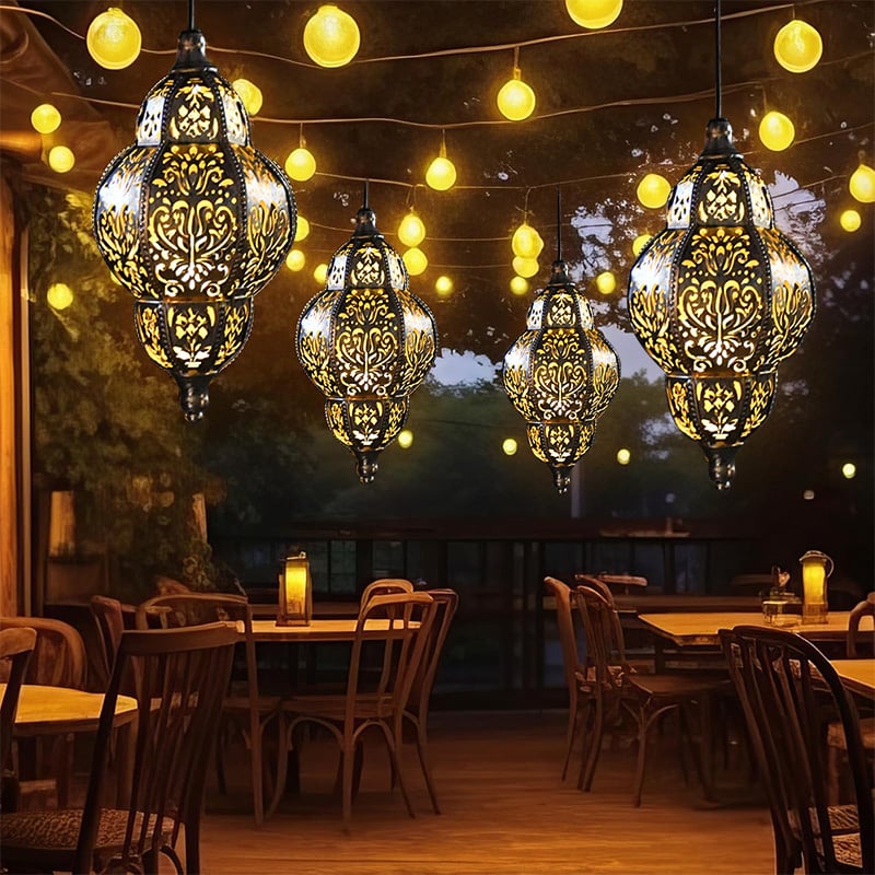 💖🎁Hanging Solar Moroccan Lantern Outdoor Decoration