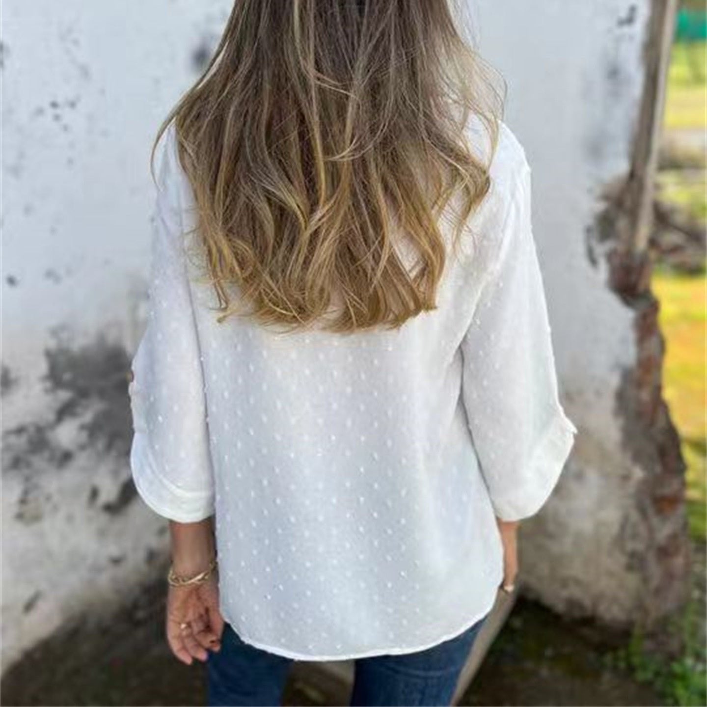 👚Women's Casual Round Neck Jacquard Top