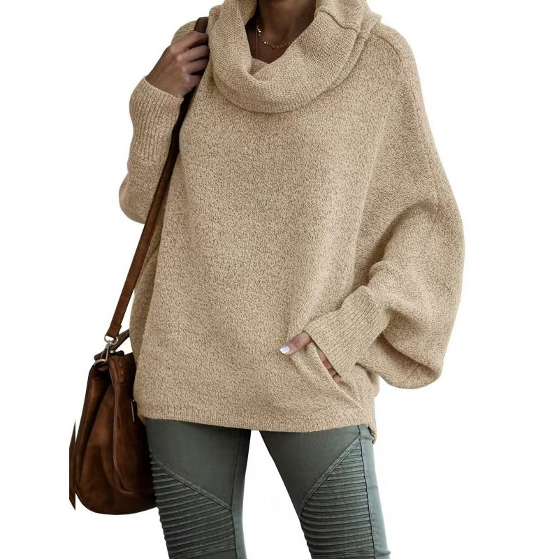 💕Women's sweater with batwing sleeve neck and pocket