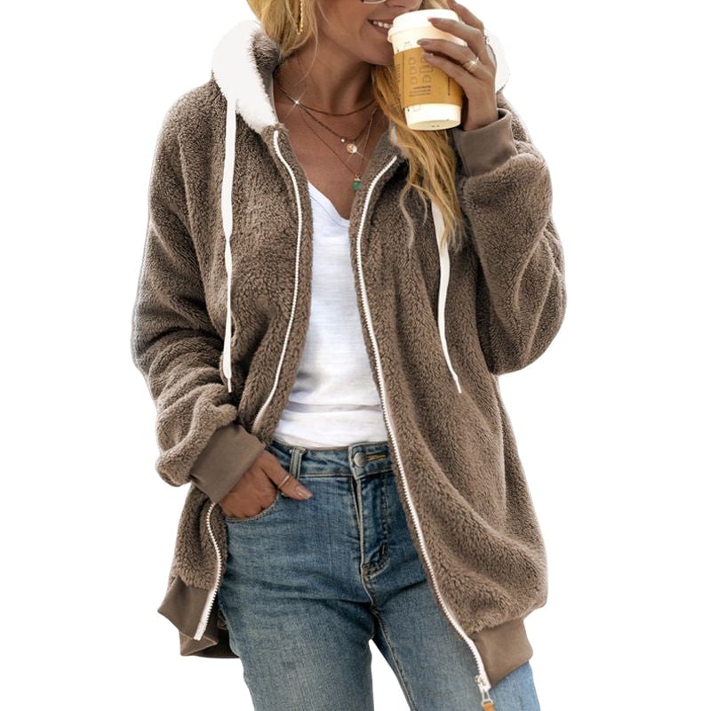 🔥🔥Loose fitting warm zippered hooded jacket