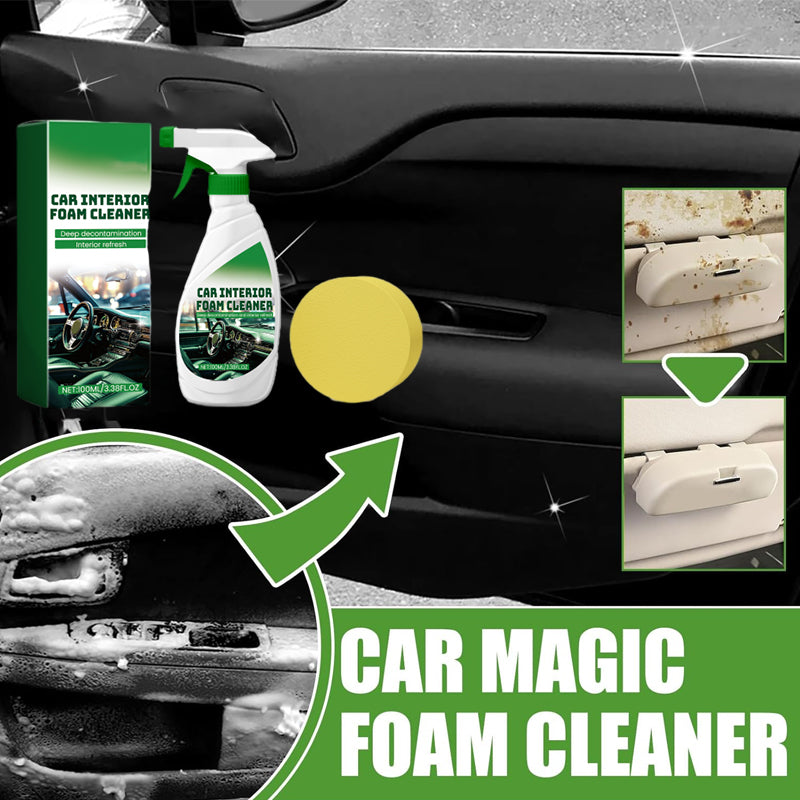 Effective Car Interior Foam Cleaner with Sponge(BUY 1 GET 1 FREE)