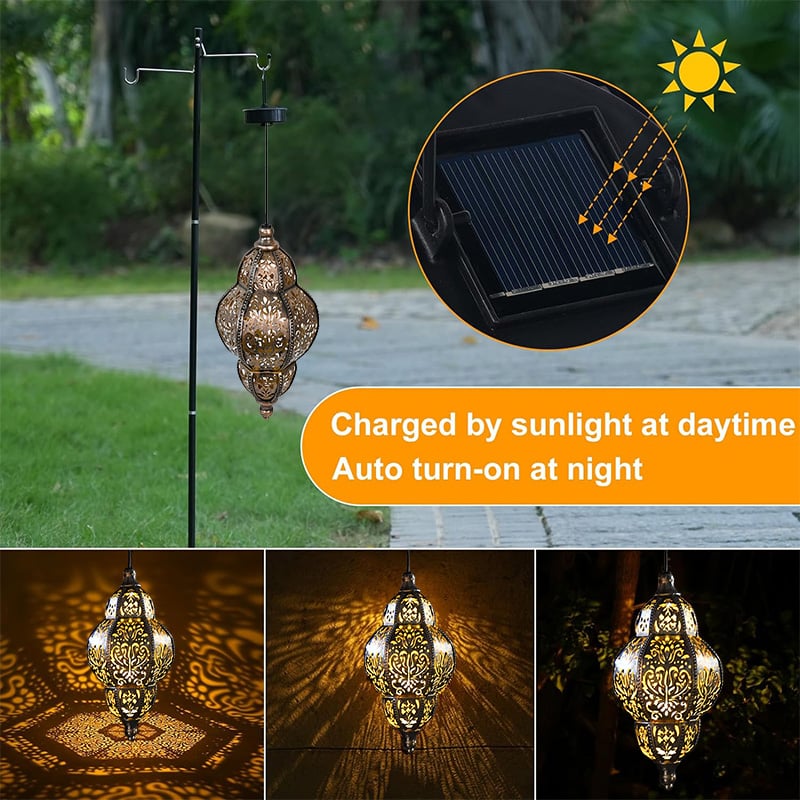 💖🎁Hanging Solar Moroccan Lantern Outdoor Decoration