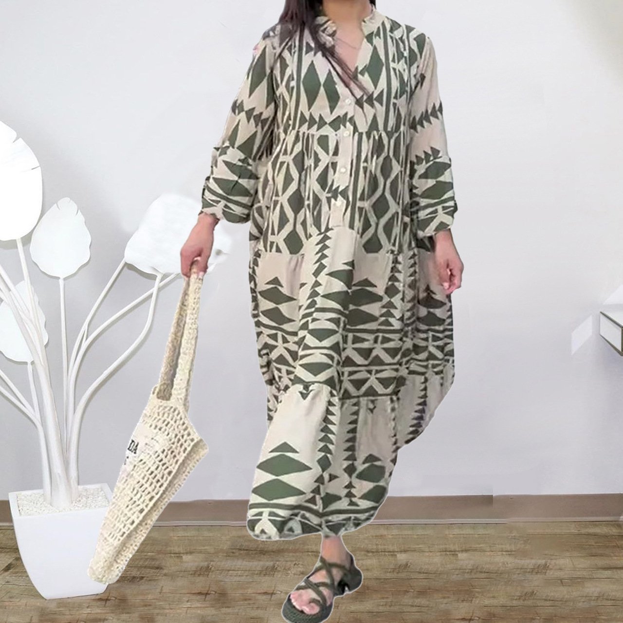 Elegant casual shirt dress