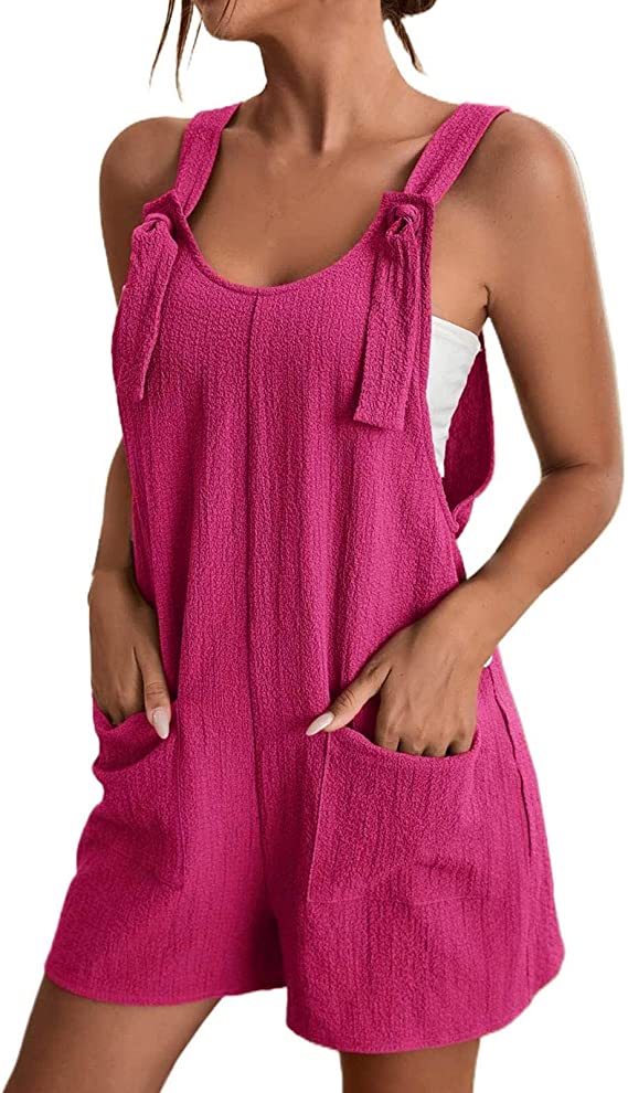 🔥Women's Stylish Casual U Neck Summer Holiday Short Jumpsuits