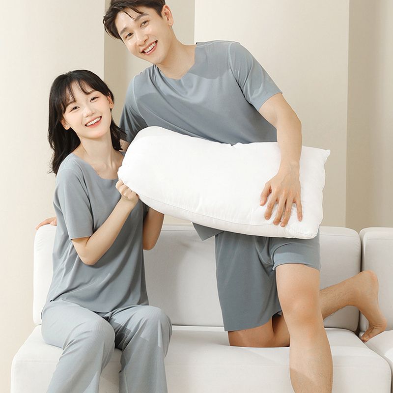 🔥Soft Comfortable Ice Silk Short Sleeve 2-Piece Set