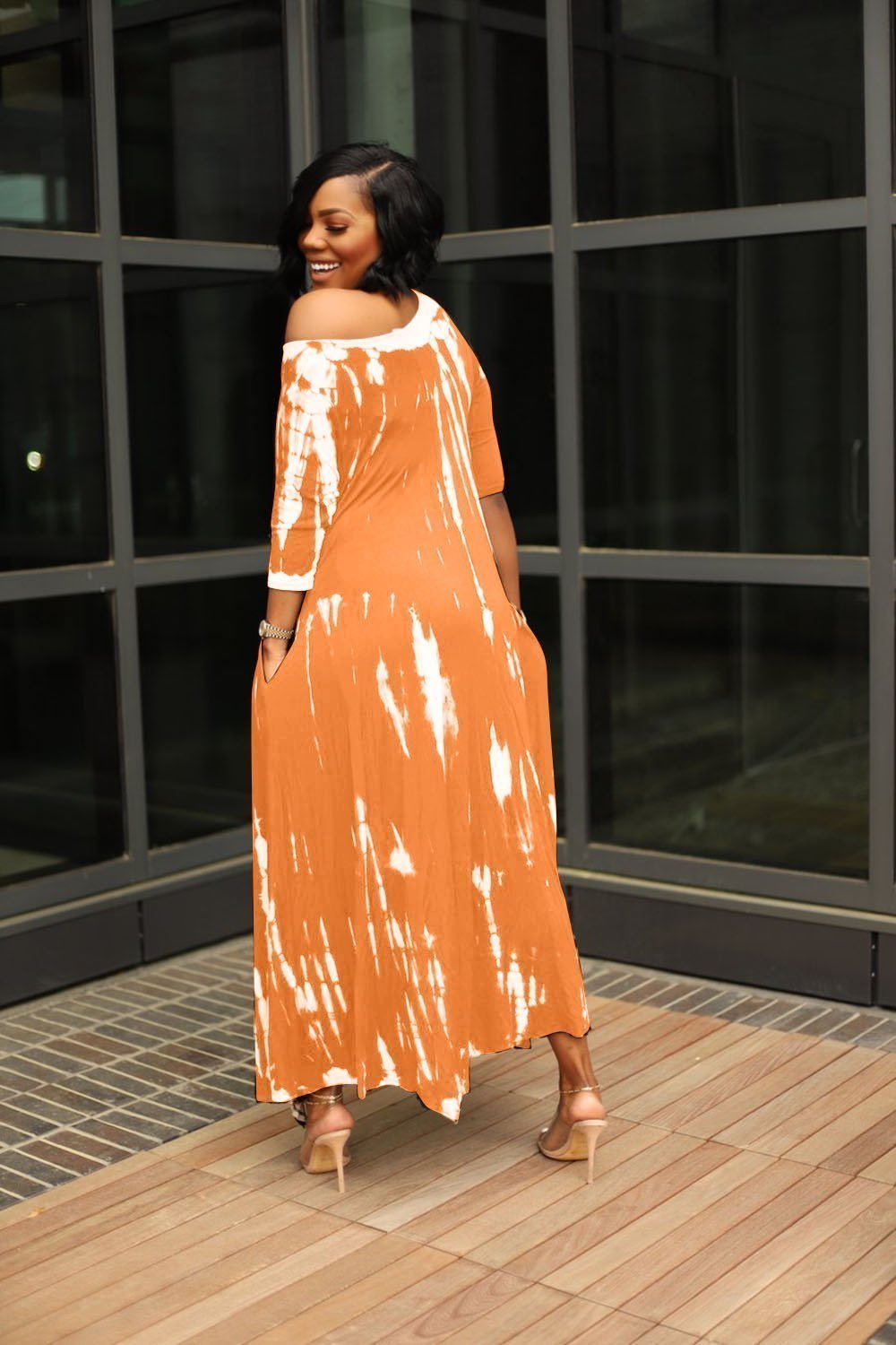 🔥💃Loose Graffiti Tie-Dye Pocket Midi Dress