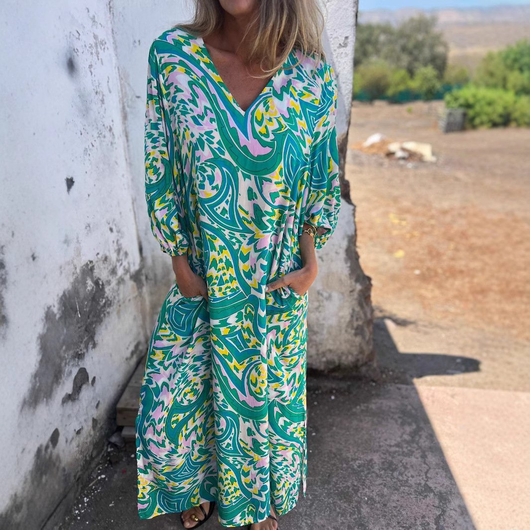 🌸[S-3XL]Spring/Summer V-Print Dress