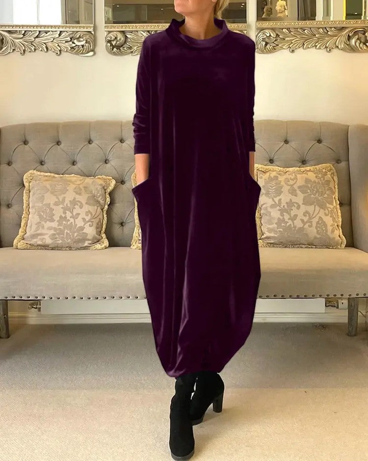 🍂Round neck slimming long dress