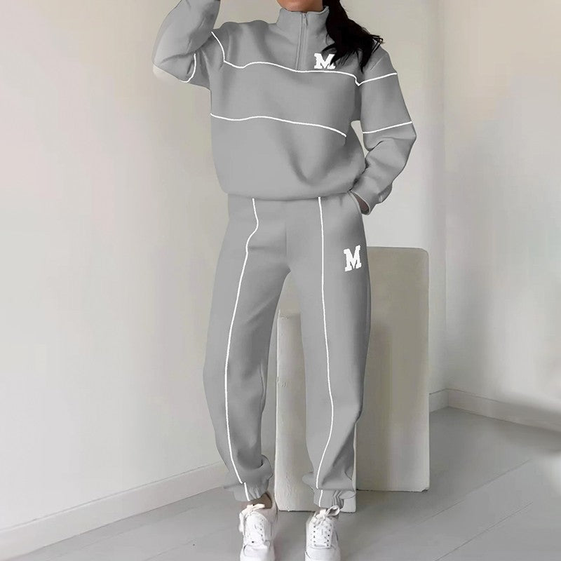 🔥Women's Casual Letter M Long Sleeve Two Piece Set