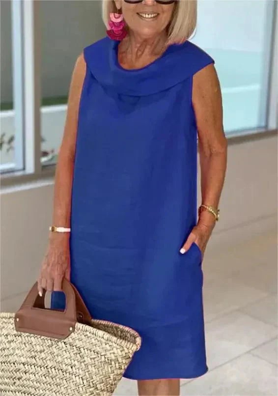 🌟🌟Natural Dutch style: cotton and linen plain sweater dress - simple and comfortable to wear, fresh and elegant!