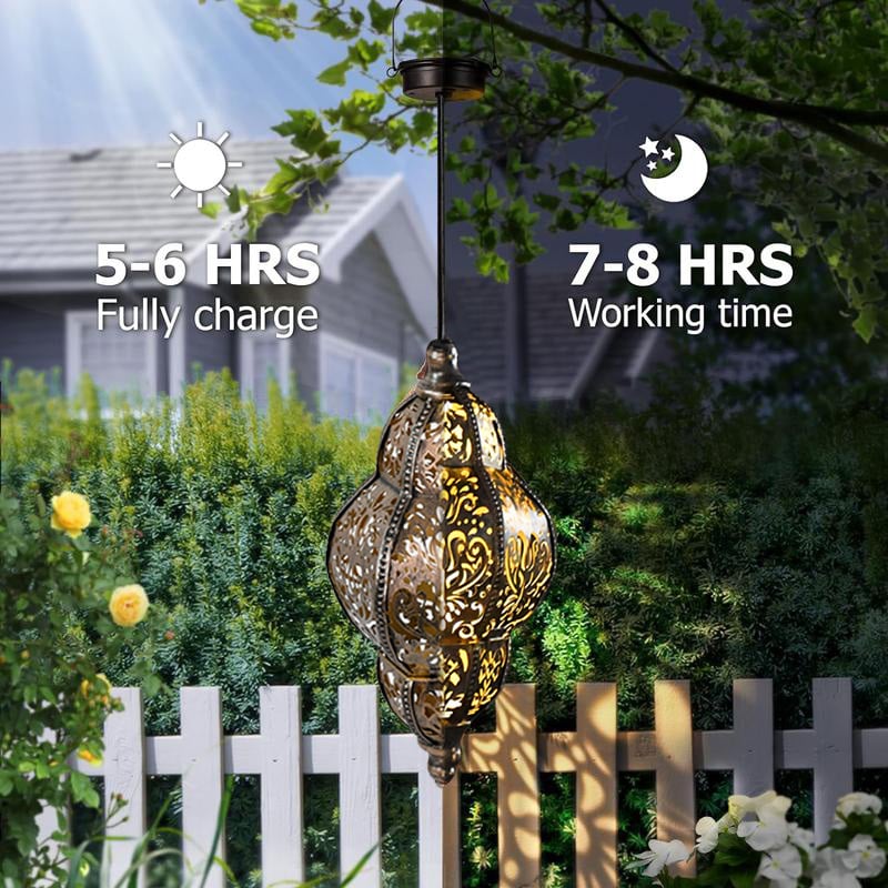 💖🎁Hanging Solar Moroccan Lantern Outdoor Decoration