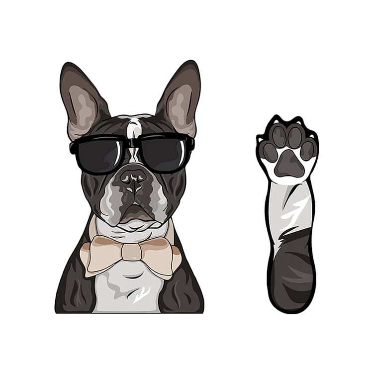 Dogs Waving Car Sticker Wiper