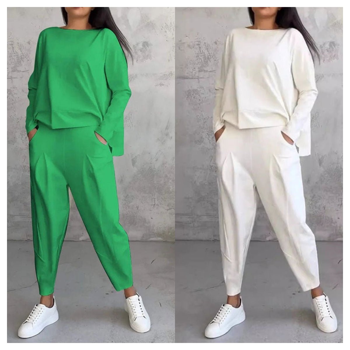 🌸Women's 2-piece set: long-sleeved round neck top + pants